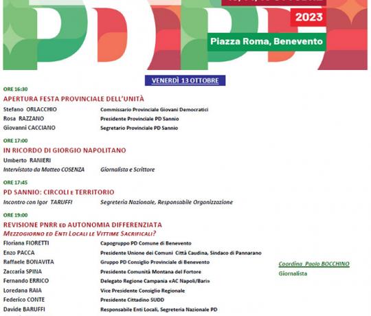 PROGRAMMA FESTA UNITA